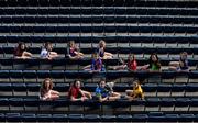 4 March 2016; In attendance at the Ladies Football HEC O’Connor Cup Colleges Finals Captain's Day are, back row, from left, the Lynch Cup players Eva O'Dea, UL, Niamh McGettigan, DIT, Aine Byrne, WIT and Alesha Cullen, WIT, with middle row, from left, Giles Cup players, Laure Marie Maher, Mary I, Aoife Walsh, CIT, Grace Clifford, IT Carlow, and Muireann Ní Scanaill, St Pat's Drumcondra, and front row, from left, O'Connor Cup players, Kate Keaney, UL, Aine O'SullEvan, UCC, Ciara McDermott, UCD, and Siobhan Woods, DCU. Croke Park, Dublin. Picture credit: Brendan Moran / SPORTSFILE