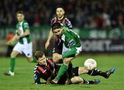 4 March 2016; Sean Maguire, Cork City, in action against Derek Prendergast, Bohemians. SSE Airtricity League Premier Division, Cork City v Bohemians, Turners Cross, Cork. Picture credit: David Maher / SPORTSFILE