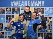 5 March 2016; Leinster supporters Leinster supporters, from left, Conor Welch, Cillian McGrath and Pat McGrath, from New Ross, Wexford, at the Guinness PRO12, Round 17, clash between Leinster and Ospreys at the RDS Arena, Ballsbridge, Dublin. Picture credit: Stephen McCarthy / SPORTSFILE