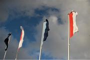 5 March 2016; A general view of Dublin and Cork flags flying ahead of the game. Allianz Hurling League, Division 1A, Round 3, Dublin v Cork, Croke Park, Dublin. Picture credit: Piaras Ó Mídheach / SPORTSFILE