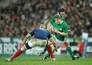 13 February 2010; Brian O'Driscoll, Ireland, takes on Imanol Harinordoquy, France. RBS Six Nations Rugby Championship, France v Ireland, Stade de France, Saint Denis, Paris, France. Picture credit: Brendan Moran / SPORTSFILE