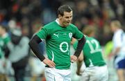 13 February 2010; A dejected Jonathan Sexton, Ireland, leaves the pitch after defeat to France. RBS Six Nations Rugby Championship, France v Ireland, Stade de France, Saint Denis, Paris, France. Picture credit: Brendan Moran / SPORTSFILE