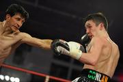 13 February 2010; Itsko Vesselinov throws a left at Jamie Conlan during their International Bantamweight bout. Yanjing Fight Night Undercard, Itsko Vesselinov v Jamie Conlan, National Stadium, Dublin. Picture credit: Stephen McCarthy / SPORTSFILE