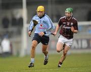 14 February 2010; David Curtin, Dublin, in action against David Burke, Galway. Walsh Cup Final, Dublin v Galway, Parnell Park, Dublin. Picture credit: Ray McManus / SPORTSFILE