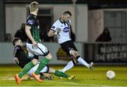 5 March 2016; Ciaran Kilduff, Dundalk, scores his side's second goal against Bray Wanderers. SSE Airtricity League Premier Division, Bray Wanderers v Dundalk, Carlisle Grounds, Bray, Co. Wicklow. Picture credit: Matt Browne / SPORTSFILE