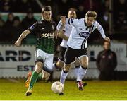 5 March 2016; Ryan Brennan, Bray Wanderers, in action against Ronan Finn, Dundalk. SSE Airtricity League Premier Division, Bray Wanderers v Dundalk, Carlisle Grounds, Bray, Co. Wicklow. Picture credit: Matt Browne / SPORTSFILE