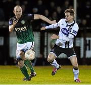 5 March 2016; Alan Byrne, Bray Wanderers, in action against Ronan Finn, Dundalk. SSE Airtricity League Premier Division, Bray Wanderers v Dundalk, Carlisle Grounds, Bray, Co. Wicklow. Picture credit: Matt Browne / SPORTSFILE