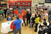 15 February 2010; Gillette Ambassador and Irish Rugby captain Brian O’Driscoll among the large crowd at an in-store signing in Dunnes Stores, Cornelscourt, on Monday evening. The rugby hero took the time to sign autographs and meet hundreds of fans as he launched the Gillette Fusion limited edition Irish handle razor. A limited edition razor has been specially designed donning the Irish colours to show Ireland’s pride in the rugby star and his Irish team-mates. The crowd were delighted to get the opportunity to meet the rugby star before he lines out for his next RBS 6 Nations match against England. Dunnes Stores, Cornelscourt, Dublin. Picture credit: Brendan Moran / SPORTSFILE