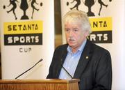 17 February 2010; Milo Corcoran, Chairman, Setanta Sports cup organising committee, at the launch of the Setanta Sports Cup for 2010. Belfast City Hall, Belfast, Co. Antrim. Picture credit: Oliver McVeigh / SPORTSFILE