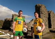 7 March 2016; Patrick McBrearty, left, Donegal, and Sean McDermott, Roscommon, pictured at the Old Abbey, Donegal town, for an Allianz Football League Media Event. Picture credit: Oliver McVeigh / SPORTSFILE