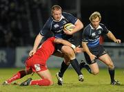 20 February 2010; Stephen Keogh, Leinster, is tackled by Regan King, Scarlets. Celtic League, Leinster v Scarlets. RDS, Dublin. Picture credit: Stephen McCarthy / SPORTSFILE