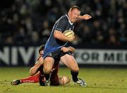 20 February 2010; Stephen Keogh, Leinster, is tackled by Rob McCusker, Scarlets. Celtic League, Leinster v Scarlets. RDS, Dublin. Picture credit: Stephen McCarthy / SPORTSFILE