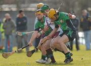 16 February 2010; Timmy Dalton, left, and Paul Browne, LIT, in action against Andrew O'Shaughnessy, GMIT. Ulster Bank Fitzgibbon Cup Round 3, Limerick Institute of Technology v Galway Mayo Institute of Technology. Limerick IT, Limerick. Picture credit: Diarmuid Greene / SPORTSFILE