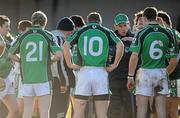 21 February 2010; Limerick manager Justin McCarthy speaks to his players after the game. Allianz GAA Hurling National League, Division 1 Round 1, Limerick v Galway, John Fitzgerald Park, Kilmallock, Co. Limerick. Picture credit: Brendan Moran / SPORTSFILE