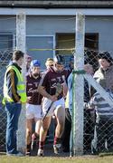 21 February 2010; Galway captain Shane Kavanagh leads his side out for the second half. Allianz GAA Hurling National League, Division 1 Round 1, Limerick v Galway, John Fitzgerald Park, Kilmallock, Co. Limerick. Picture credit: Brendan Moran / SPORTSFILE