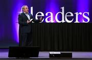 11 March 2016; Bernard Byrne, Chief Executive, AIB, speaking at the 10th Annual Terenure College ‘Leaders On Our Level’ at the Convention Centre. The event, completely organised by the transition year students of Terenure College in Dublin, saw a series of speakers inspire and motivate the 2000 students in attendance. Special guests included adventurer Mark Pollock, musician and author Bressie, ex Ireland Women’s Rugby Captain Fiona Coghlan, Kerry footballing Legend Colm Cooper, Fiona Carney, Director of Operations, Microsoft, sports psychologist Enda McNulty, Michael Carey, Chairman, Bord Bia, Donna Reilly, HR Business Partner, AIB, Fr. Peter McVerry and Bernard Byrne, Chief Executive, AIB. Convention Centre, Dublin.  Picture credit: Ramsey Cardy / SPORTSFILE