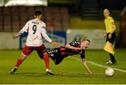11 March 2016; Lorcan Fitzgerald, Bohemians, in action against Phil Roberts, Sligo Rovers. SSE Airtricity League Premier Division, Bohemians v Sligo Rovers. Dalymount Park, Dublin.  Picture credit: Seb Daly / SPORTSFILE