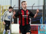 27 February 2010; Bohemian's Patrick Madden celebrates after scoring his side's third goal. Setanta Cup, Bohemians v Coleraine, The Showgrounds, Coleraine, Co. Derry. Picture credit: Colm O'Reilly / SPORTSFILE