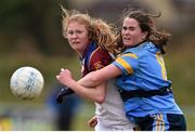 12 March 2016; Twin sisters Louise Ward, left, University of Limerick, and Nicola Ward, University College Dublin, in action against each other during the game. O'Connor Cup Final 2016, University of Limerick v University College Dublin. John Mitchels GAA Club, Tralee, Co. Kerry. Picture credit: Brendan Moran / SPORTSFILE