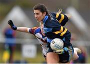 12 March 2016; Orla McDonald, University College Dublin, in action against Ailish Considine, University of Limerick. O'Connor Cup Final 2016, University of Limerick v University College Dublin. John Mitchels GAA Club, Tralee, Co. Kerry. Picture credit: Brendan Moran / SPORTSFILE