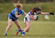 12 March 2016; Niamh O'Dea, University of Limerick, in action against Sarah Gormally, University College Dublin. O'Connor Cup Final 2016, University of Limerick v University College Dublin. John Mitchels GAA Club, Tralee, Co. Kerry. Picture credit: Brendan Moran / SPORTSFILE