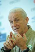 1 March 2010; Republic of Ireland manager Giovanni Trapattoni speaking during a press conference ahead of their international friendly match against Brazil on Tuesday. Arsenal Training Centre, Bell Lane, London Colney, St. Alban’s, London. Picture credit: David Maher / SPORTSFILE