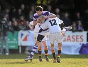 1 March 2010; Jack Murphy, Clongowes Wood College, in action against Jason Curran, Presentation College Bray. Leinster Schools Junior Cup Quarter-Final, Presentation College Bray v Clongowes Wood College SJ. Lakelands Park, Terenure, Dublin. Picture credit: Pat Murphy / SPORTSFILE