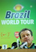 1 March 2010; Brazil manager Dunga speaking during a press conference ahead of their international friendly match against the Republic of Ireland on Tuesday. Emirates Stadium, London. Picture credit: David Maher / SPORTSFILE