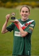 13 March 2016; Evelyn Daly, Cork City WFC, with her player of the match award after defeating Castlebar Celtic FC. Continental Tyres Women's National League, Cork City WFC v Castlebar Celtic FC. Bishoptown Stadium, Curraheen, Co Cork.   Picture credit: Diarmuid Greene / SPORTSFILE