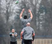 3 March 2010; Ireland's hooker Rory Best throws the ball to Paul O'Connell in the line-out during rugby squad training ahead of their RBS Six Nations Rugby Championship game against Wales on Saturday week. Carton House, Maynooth, Co. Kildare. Picture credit: Matt Browne / SPORTSFILE