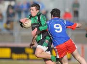 4 March 2010; Cathal Devlin, Holy Trinity College, Cookstown, in action against Padraig MacBriartaigh, Carrick V.S. Ulster Bank Arthurs Finals, Carrick V.S. v Holy Trinity College, Healy Park, Omagh, Co. Tyrone. Picture credit: Oliver McVeigh / SPORTSFILE