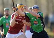 5 March 2010; Conor Cooney, Limerick IT, in action against John Conlon, NUI Galway. Ulster Bank Fitzgibbon Cup Semi-Final, National University of Ireland, Galway v Limerick Institute of Technology, Dangan GAA Grounds, Dangan, Co. Galway. Picture credit: Pat Murphy / SPORTSFILE