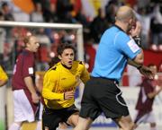 5 March 2010; Patrick's Athletic's Ryan Guy celebrates after scoring his side's first goal. Airtricity League, Premier Division, St. Patrick's Athletic v Galway United, Richmond Park, Dublin. Picture credit: Brian Lawless / SPORTSFILE