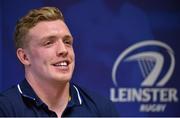 14 March 2016; Leinster's Dan Leavy during a press conference. Leinster Rugby Press Conference. Leinster Rugby HQ, Belfield, Dublin.  Picture credit: Brendan Moran / SPORTSFILE