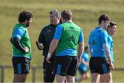 14 March 2016; Munster head coach Anthony Foley in conversation with Mario Sagario, left, and Stephen Archer during squad training. Munster Rugby Squad Training and Press Conference. University of Limerick, Limerick. Picture credit: Diarmuid Greene / SPORTSFILE
