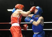 6 March 2010; John Joe Nevin, Cavan, left, in action against Derek Thorpe, St Aidans, during their men's elite 54kg final bout. Men's Elite & Women's Novice National Championships 2010 Finals - Saturday Evening Session, National Stadium, Dublin. Picture credit: Stephen McCarthy / SPORTSFILE