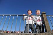 7 March 2010; Kildare supporters Liam Coleman, left age 8 and his brother Tom, age 6 look on during the game between Kildare and  Donegal. Allianz GAA Football National League, Division 2, Round 3, Kildare v Donegal, St Conleth's Park, Newbridge, Co. Kildare. Picture credit: David Maher / SPORTSFILE