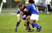 5 May 2001; Colm Rigney of Buccaneers in action against Mark McHugh and Eddie Hekenui, 10, of St Mary's College during the AIB All-Ireland League Division 1 match between Buccaneers and St Mary's College at Dubarry Park in Athlone, Westmeath. Photo by Damien Eagers/Sportsfile