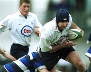 5 May 2001; Craig Taylor of Cork Constitution is tackled by Wayne Munn of Old Crescent during the AIB All-Ireland League Division 1 match between Old Old Crescent and Cork Constitution at Old Crescent Rugby Club in Rossbrien, Limerick. Photo by Brendan Moran/Sportsfile