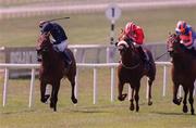 7 May 2001; Modigliani, with PJ Scallan up, left, on the way to winning the The Desert King European Breeders Fund Tetrarch Stakes, from Lethal Agenda, with PJ Smullen up, and Mozart, with Mick Kinane up, at the Curragh Racecourse in Kildare. Photo by Damien Eagers/Sportsfile