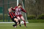 15 March 2016; Paula McGrory, NUI Galway, is tackled by Aoife Moloney, IT Carlow. WSCAI Premier Division Final, IT Carlow v NUI Galway, University of Limerick, Limerick. Picture credit: Sam Barnes / SPORTSFILE