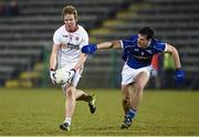 16 March 2016; Frank Burns, Tyrone, in action against Mattie McKenna, Cavan. EirGrid Ulster GAA Football U21 Championship, Quarter-Final, Cavan v Tyrone, Kingspan Breffni Park, Cavan. Picture credit: Oliver McVeigh / SPORTSFILE