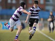 11 March 2010; Tom O'Brien, Terenure College, in action against David Doyle, Clongowes Wood College SJ. Leinster Schools Junior Cup Semi-Final, Clongowes Wood College SJ v Terenure College, Donnybrook Stadium, Donnybrook, Dublin. Picture credit: Stephen McCarthy / SPORTSFILE