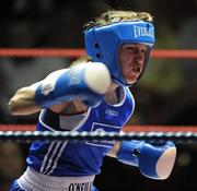 6 March 2010; Julia Tsyplakova, Ukraine, in action against Katie Taylor, Bray, Ireland, during their women's 60kg special bout. Men's Elite & Women's Novice National Championships 2010 Finals - Saturday Evening Session, National Stadium, Dublin. Picture credit: Stephen McCarthy / SPORTSFILE