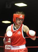 6 March 2010; Katie Taylor, Bray, Ireland, in action against Julia Tsyplakova, Ukraine, during their women's 60kg special bout. Men's Elite & Women's Novice National Championships 2010 Finals - Saturday Evening Session, National Stadium, Dublin. Picture credit: Stephen McCarthy / SPORTSFILE