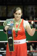 6 March 2010; Lauragh O'Neill, Paulstown, with her 81+kg elite women's belt after receiving a walkover. Men's Elite & Women's Novice National Championships 2010 Finals - Saturday Evening Session, National Stadium, Dublin. Picture credit: Stephen McCarthy / SPORTSFILE