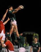 12 March 2010; David O'Callaghan, Ireland, wins possession in the line-out against Wales. U20 Six Nations Rugby Championship, Ireland v Wales, Dubarry Park, Athlone, Co. Westmeath. Picture credit: Matt Browne / SPORTSFILE