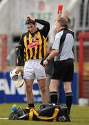 14 March 2010; Michael Grace, Kilkenny, is shown a red card by referee Dickie Murphy. Allianz GAA Hurling National League, Division 1, Round 3, Cork v Kilkenny, Pairc Ui Chaoimh, Cork. Picture credit: Brendan Moran / SPORTSFILE