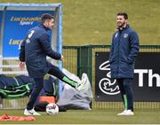 21 March 2016; Republic of Ireland's Robbie Brady and Shane Long, right, during squad training. Republic of Ireland Squad Training. National Sports Campus, Abbotstown, Dublin. Picture credit: David Maher / SPORTSFILE