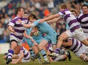 17 March 2010; Cormac Diamond, St. Michael's College, in action against, from left, Edward Byrne, Garret O'Sulleabhain and Ian Prenderville, Clongowes Wood College SJ. Leinster Schools Senior Cup Final, Clongowes Wood College SJ v St. Michael's College. RDS, Ballsbridge, Dublin. Picture credit: Pat Murphy / SPORTSFILE